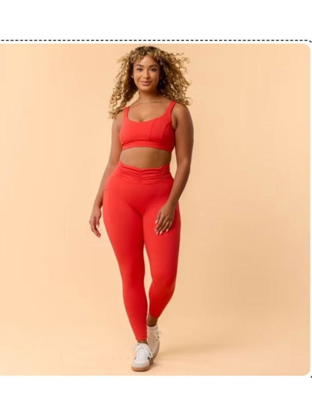 NWT Blogilates Women's M Ruched Waist Leggings, Red MSRP $40